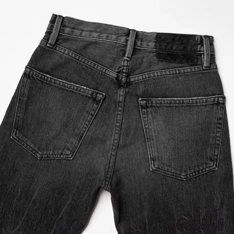 Высокое качество модные женские Высокая талия рваные джинсовые штаны прямые Ankele