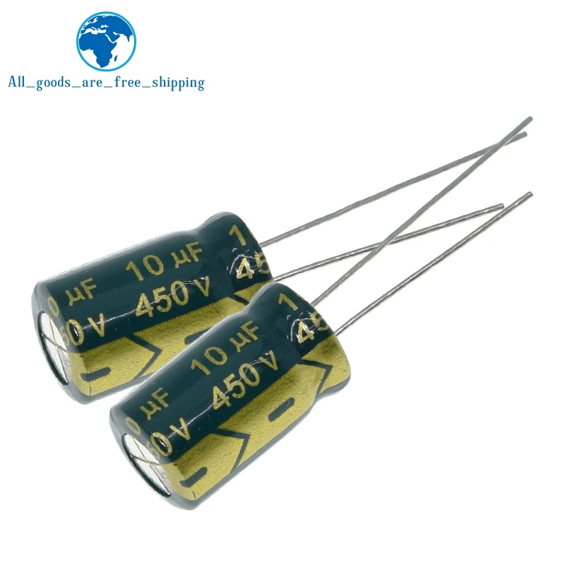 10 шт. алюминиевый электролитический конденсатор мкФ 450 V 10*17mm frekuensi tinggi радиальный