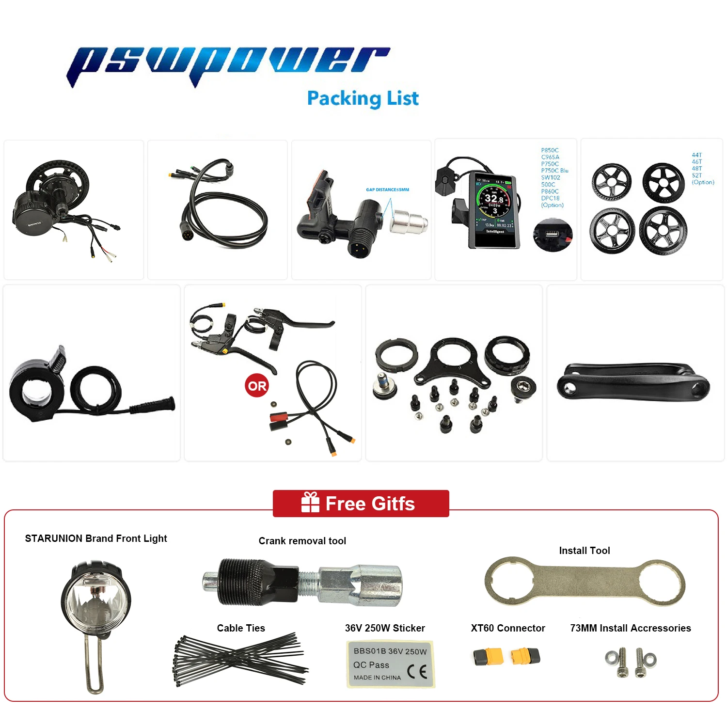 Bafang BBS02B BBS01B48V 750 Вт 500 36 В 350 250 Средний приводной двигатель 8fun для велосипеда новая