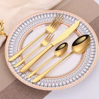 kubac hommi 30pcs cutlery set stainless steel silverware gold silver black dinnerware set service for 6 drop shipping