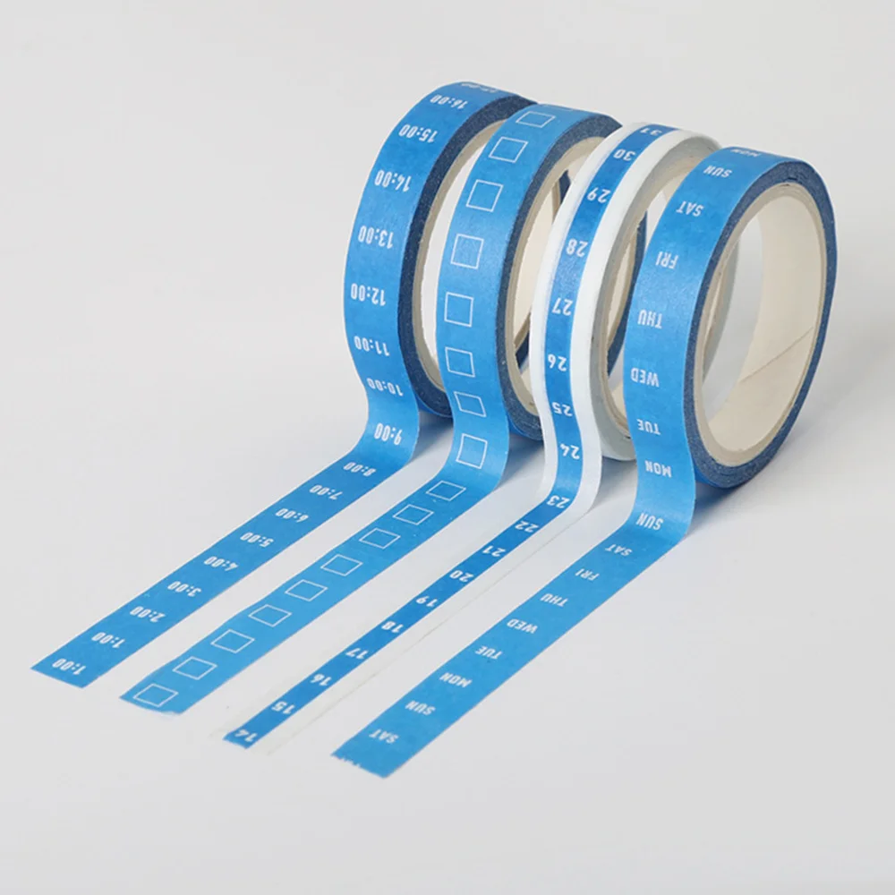 

8 Rolls Time Planning Tapes DIY Washi Tape Scrapbook Decorative Tapes Time Management Sticker Random Color