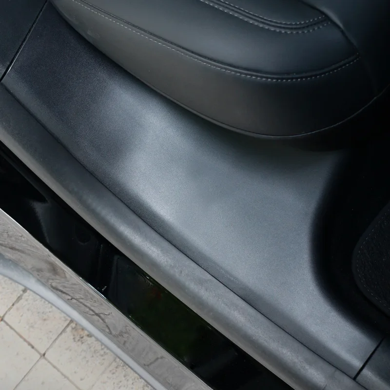 Pаспродажа Защитная накладка из АБС для заднего порога, Накладка на порог для Tesla Model Y, внутренняя Накладка на порог и внешняя наклейка на порог