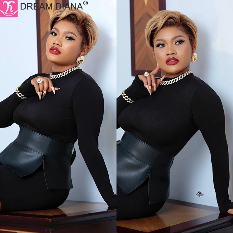 

DreamDiana Brazilian Hair Wigs 13x4 Lace Front Wig150 Density Pixie Cut Wig Bob Lace Front Wigs 100% Human Hair Lace Front Wigs