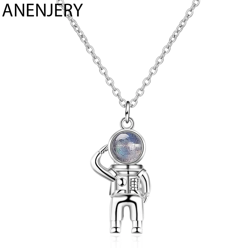 Женское ожерелье с подвеской ANENJERY из стерлингового серебра 925 пробы лунного