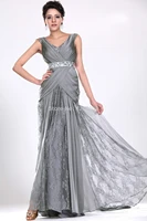 party prom dresses vestido de renda 2014 new fashion sexy women gown crystal belt lace long elegant evening dress free shipping