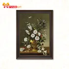 вышивка крестом наборы рукоделие, наборы для вышивки 11CT водорастворимые рисунки на холсте 14CT цветочный стиль, цветущая фотография