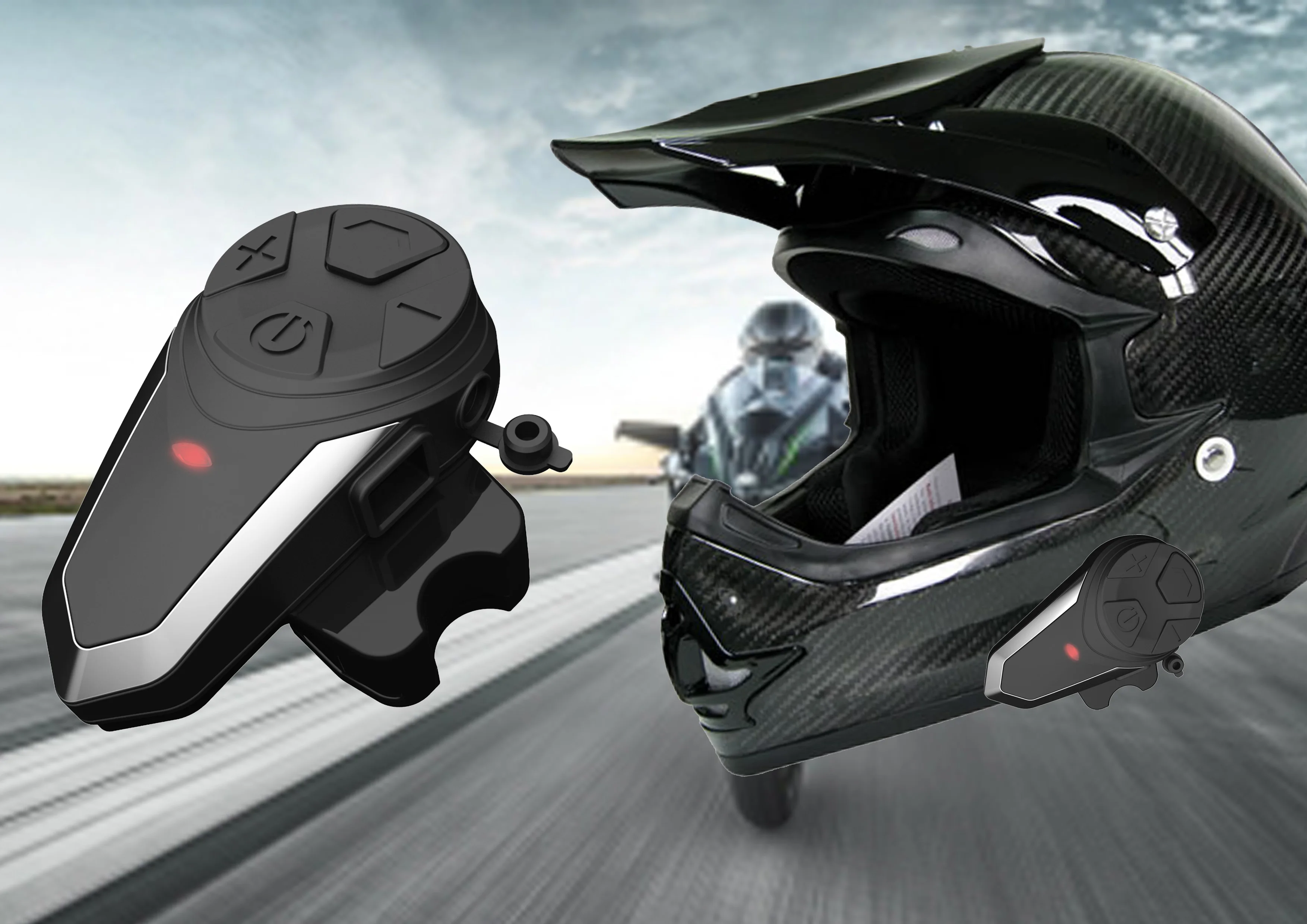 

Bluetooth-интерком для шлема BT-S3 IPX7, Водонепроницаемый BT 3,0 с FM-радио! BT-S3 1000m гарнитура bluetooth для мотоциклетного шлема