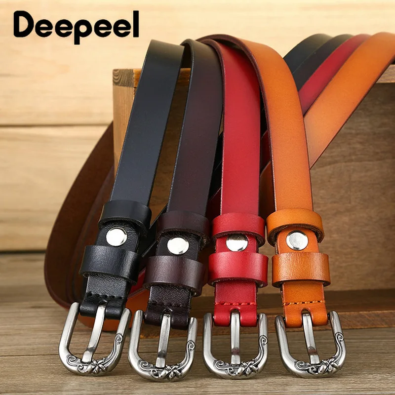 

Высококачественный Женский модный ремень из воловьей кожи Deepeel 1 шт. 115 x-см с классической пряжкой два слоя Корейский ретро Harajuku кожаные ремн...