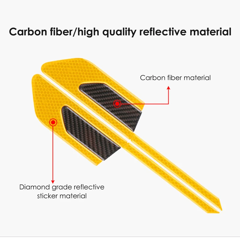 

2 Pcs/Set PVC Car Reflective Safety Warning Strip Tape Car Bumper Reflective Strips Secure Reflector Stickers Decals