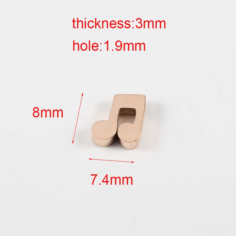 

Note Bead Charms Stainless Steel Mirror Polished Charms 7.4*8mm Charm Wholesale Connector Charm 5pcs/lot