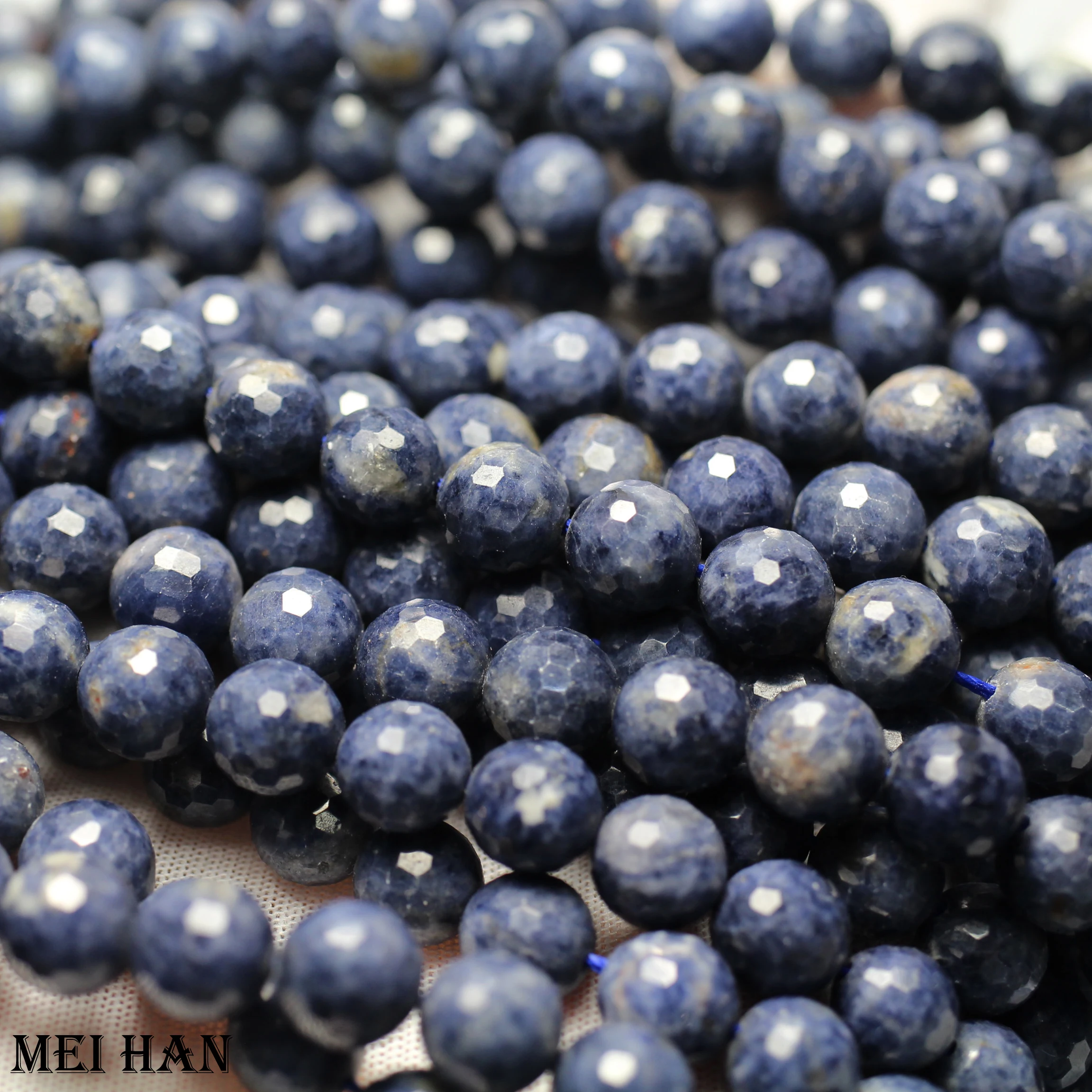 Бесплатная доставка (1 нить/комплект) граненые круглые бусины граненого синего