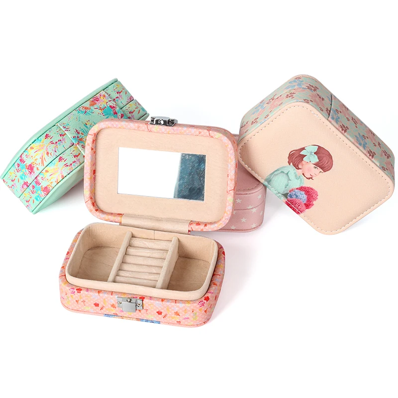 TA MINGREN Mirror pu leather custom portable travel jewelry case cajas de joyera organizer | Украшения и аксессуары