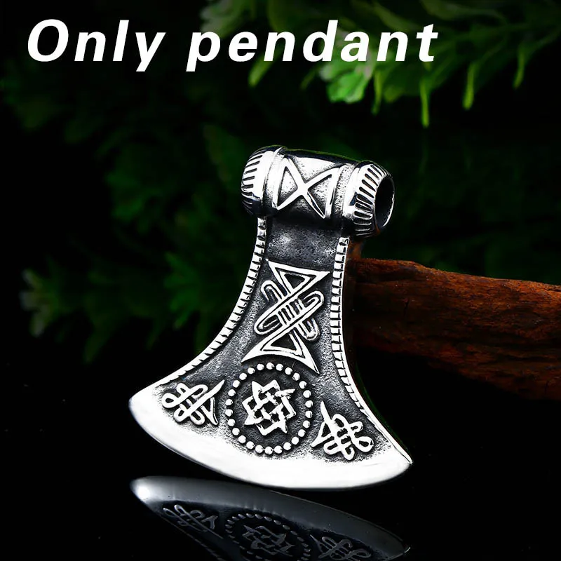 only pendant Байер 316L из нержавеющей стали амулет кулон ожерелье подвеска в виде топора в стиле легендарных викингов кулон с рунами vikingnorth ювелирные изделия-талисманы - Окраска металла: only pendant