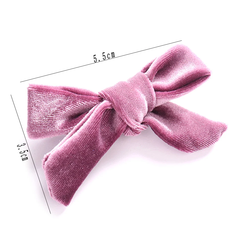 

1pc Kids Velvet Bows Clip Hairpinss For Women Autumn And Winter, Schoolgirls Hair Accessories Lovely Bow Hair Barrettes Hairpins