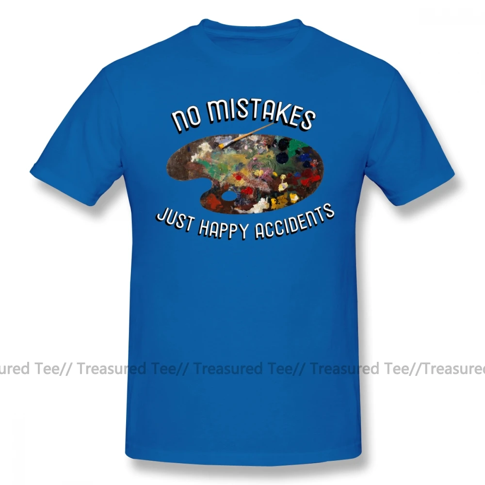 Футболка Bob Ross футболка BOB ROSS NO eraps HAPPY accident Милая футболка с принтом модная футболка с коротким рукавом большого размера - Цвет: Blue
