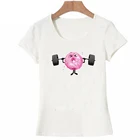 Женская футболка с коротким рукавом, круглым вырезом и принтом в виде пончика