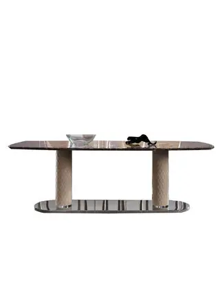 

Итальянская мебель длинный обеденный стол мраморный обеденный стол стул современный простой Прямоугольный светильник класса люкс доска