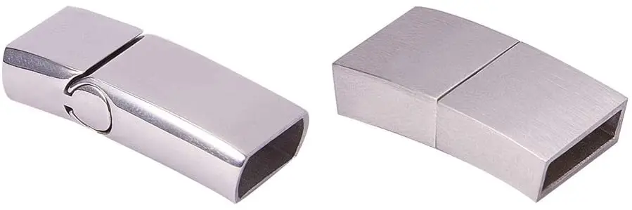 

2 набора, прямоугольные матовые магнитные застежки для браслетов из нержавеющей стали 304 и конвертер застежек для кожаных браслетов, изгото...
