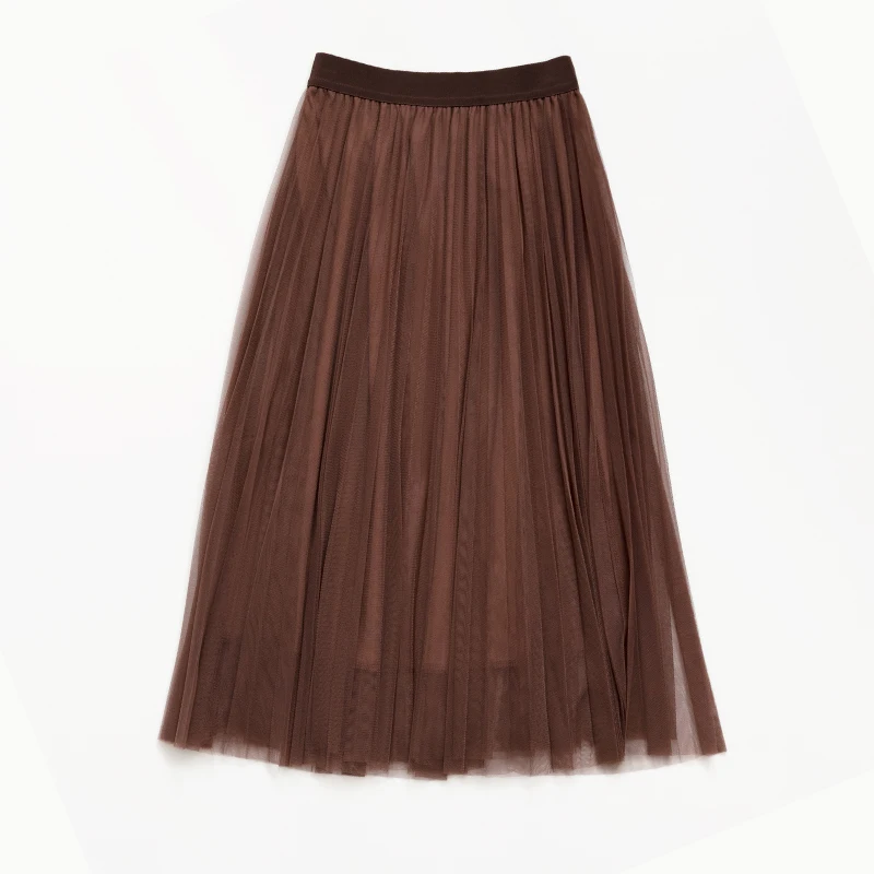Юбка-пачка Женская плиссированная трапециевидная Тюлевая юбка принцессы с