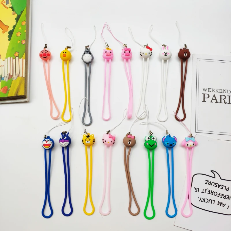 Повязка на запястье стерео мультфильм ручной цепочка для мобильного телефона