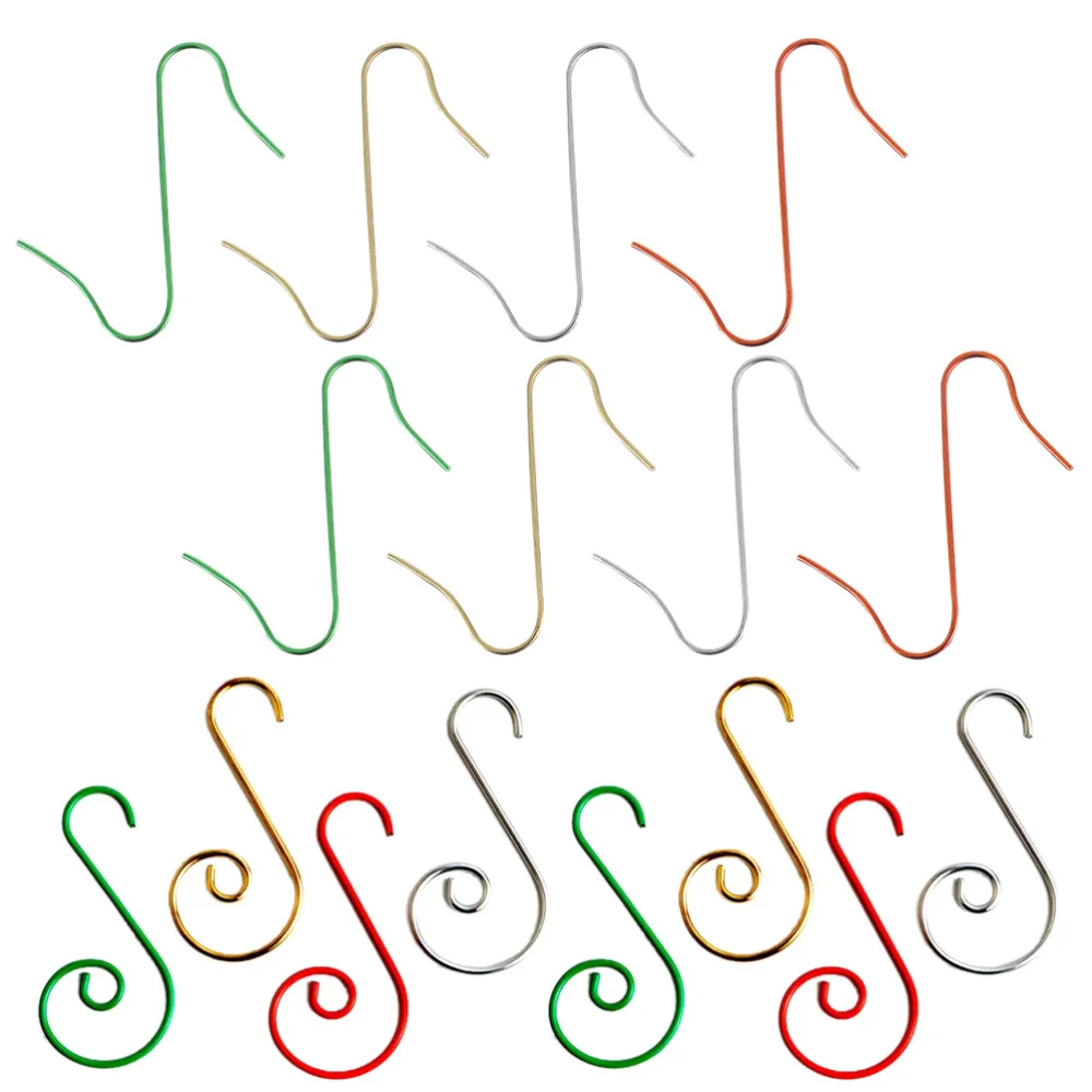 

1 Set 100Pcs Christmas Hooks Metal Hanging Hook Christmas Decor (Assorted Color)