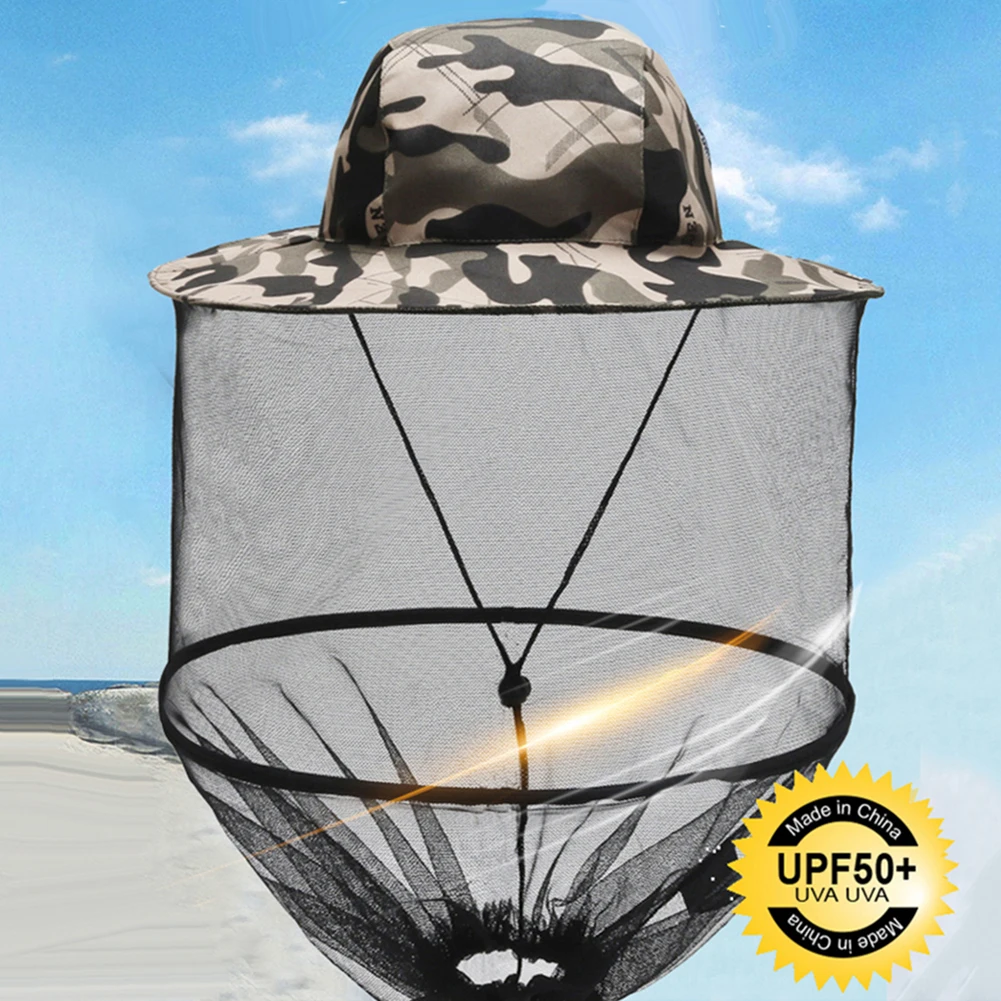 Уличная Ночная Рыболовная Шапка против москитов и пчел сетчатая Защитная крышка