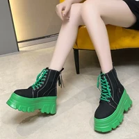 2022 autumn women chunky ankle boots casual short boots womens 8cm high heels wedge boots shoes woman winter platform sneak