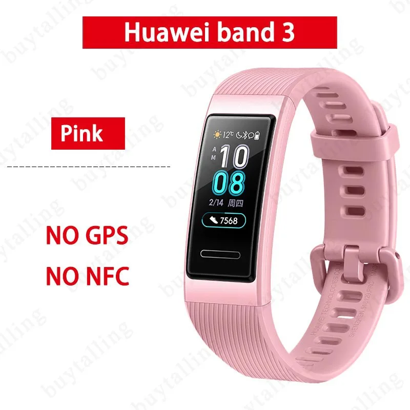 huawei band 3 pink Браслет huawei Band 3 Pro B29, фитнес-трекер, умный Браслет, 0,95 дюймов, сенсорный экран, для плавания, монитор сердечного ритма, водонепроницаемый, Bluetooth - Цвет: huawei band 3 pink
