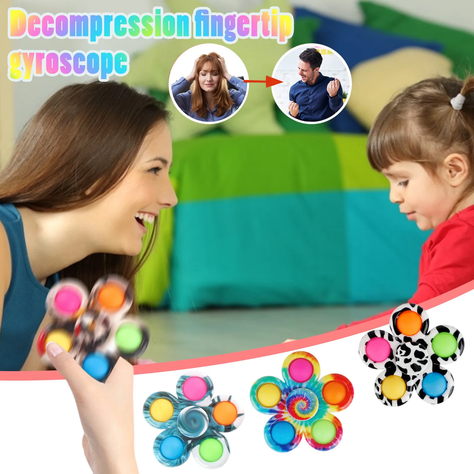 

Squeeze Simple Dimple Toys Colorful Spinners Simple Dimple Toys Children Spinners Sensory Relieves Stress Anxiety Kids Adult