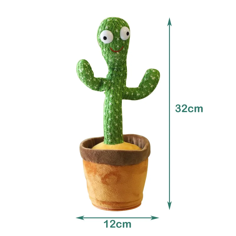 Cactus de peluche para bailar para ni&ntilde;os, juguetes inquietos para cantar y bailar, sacudir con m&uacute;sica, planta de baile, juguete educativo-5