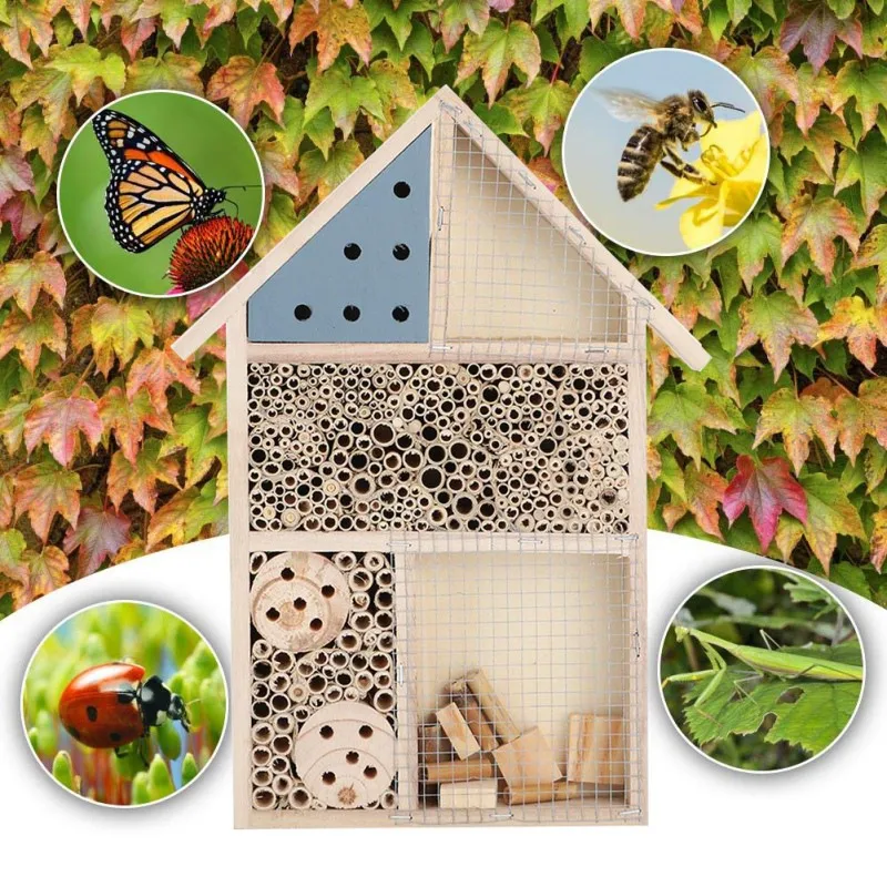 Фото Домик для пчеловодства насекомых деревянный домик гостиничное укрытие садовые