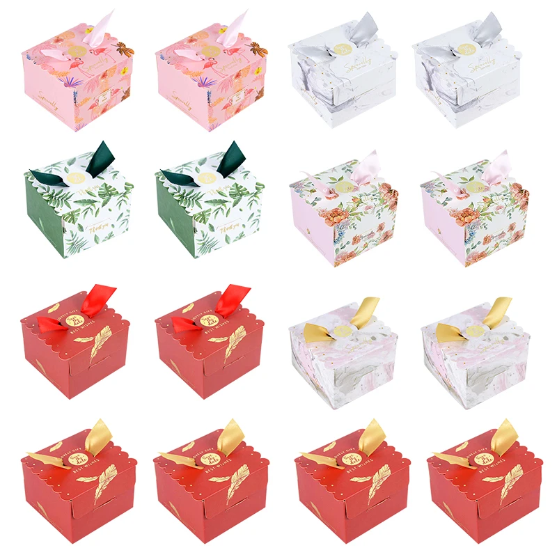 

5/10pcs European Engagement Forest Candy Box Square Ribbon Gift Box Wedding Proposal Birthday Holiday Party Home Decoration