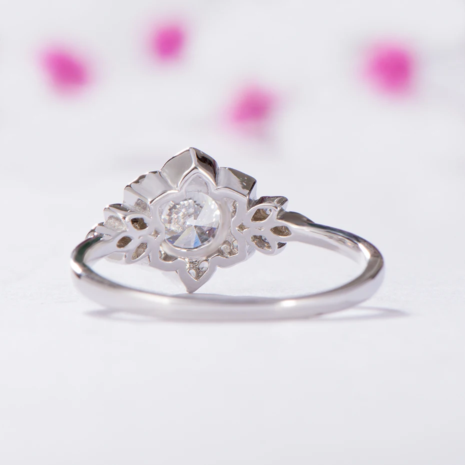 Kuolit 0.7ct кольца с муассанитом, набор для женщин, 925 пробы, серебряное кольцо, ювелирное изделие с бриллиантами, свадебный подарок для девочки