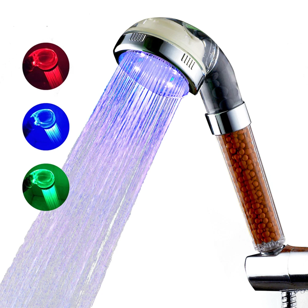 Светодиодный Температура воды Управление Насадки для душа RGB светильник