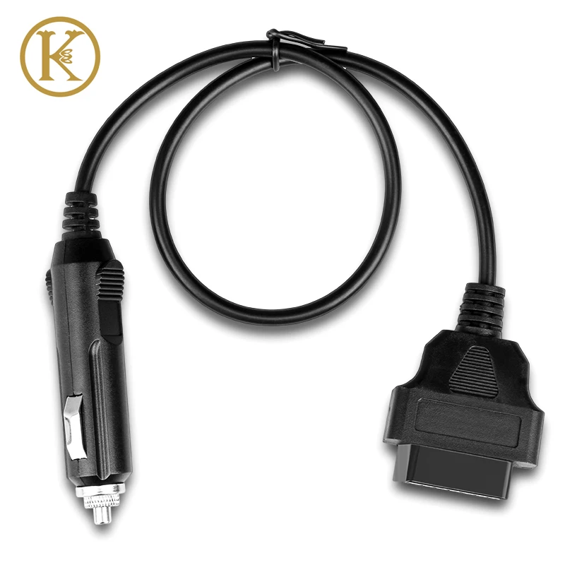 

Quality OBD2 Connector OBDII 16 Pin Female Adapter To Cigarette Lighter Plug Cable OBD2 40CM 12V DC Power Supply Adapter Cable