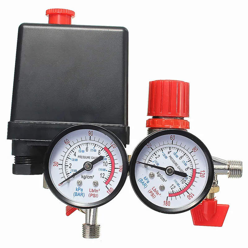 180PSI воздушный компрессор давление клапан переключатель коллектор сброса манометры регулятора 180PSI 240 в 45x75x80 мм