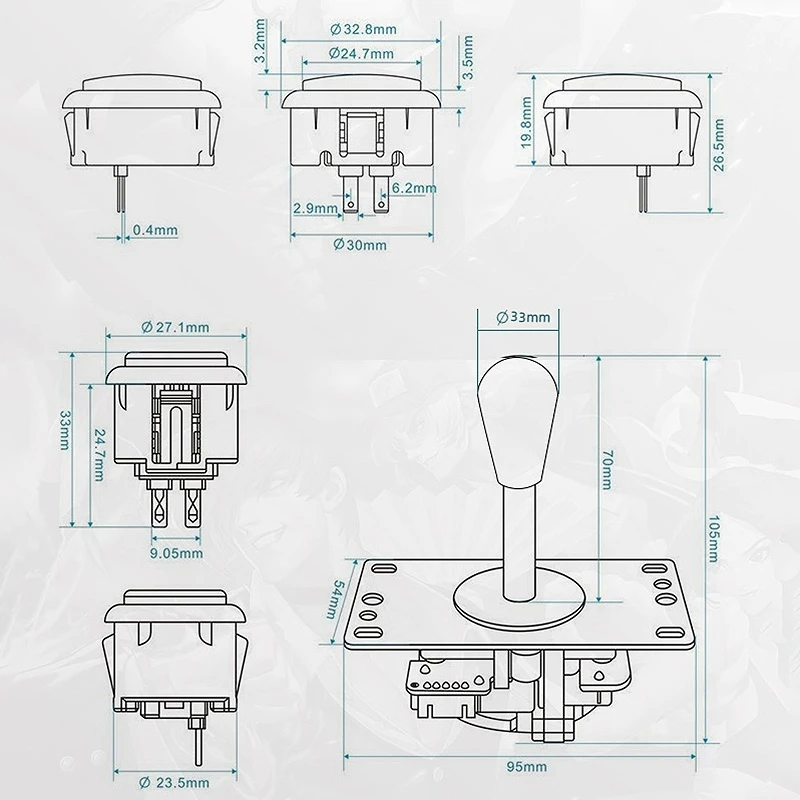 

Double DIY Arcade Joystick Kit USB Computer Joystick Accessories Game Small Card Chip Control Board