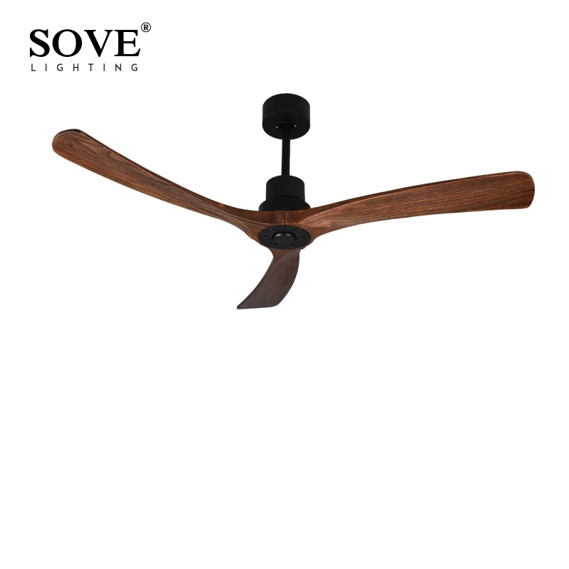 

SOVE Modern Wooden Ceiling Fans Without Light Home Bedroom Living Room Ceiling Fan Wood With Remote Control Ventilador De Teto