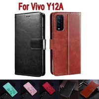 flip cover for vivo y12a case etui v2102 wallet stand funda book on vivo y12 a y 12a case magnetic card leather phone hoesje bag