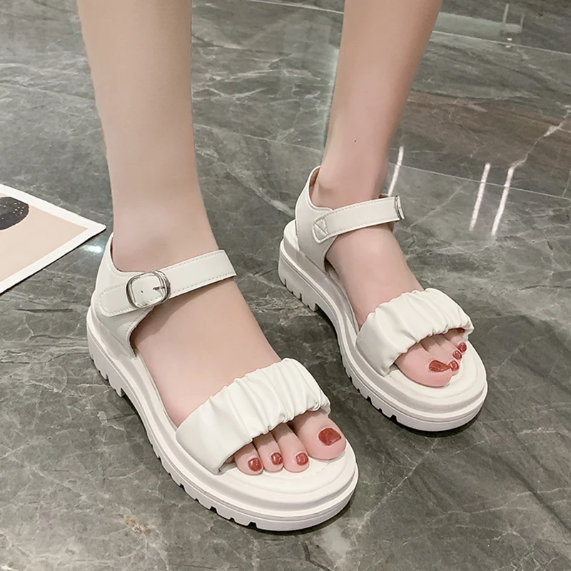 

Muffins shoe 2021 Summer Sale Of Women's Shoes All-Match Luxury Sandals Med Clogs With Heel Suit Female Beige Flat New Fashion G