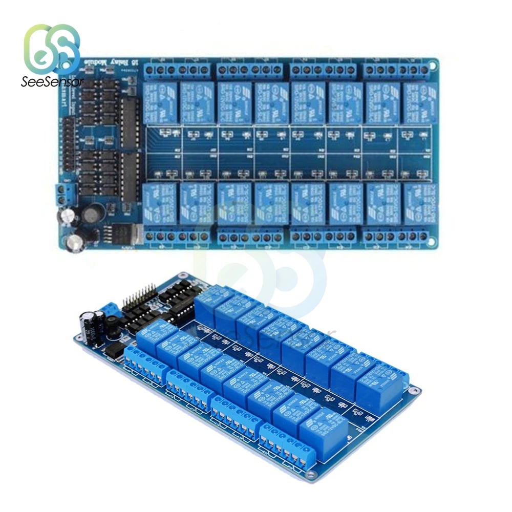 Плата интерфейса 16-канального релейного модуля постоянного тока 5 в 12 В со