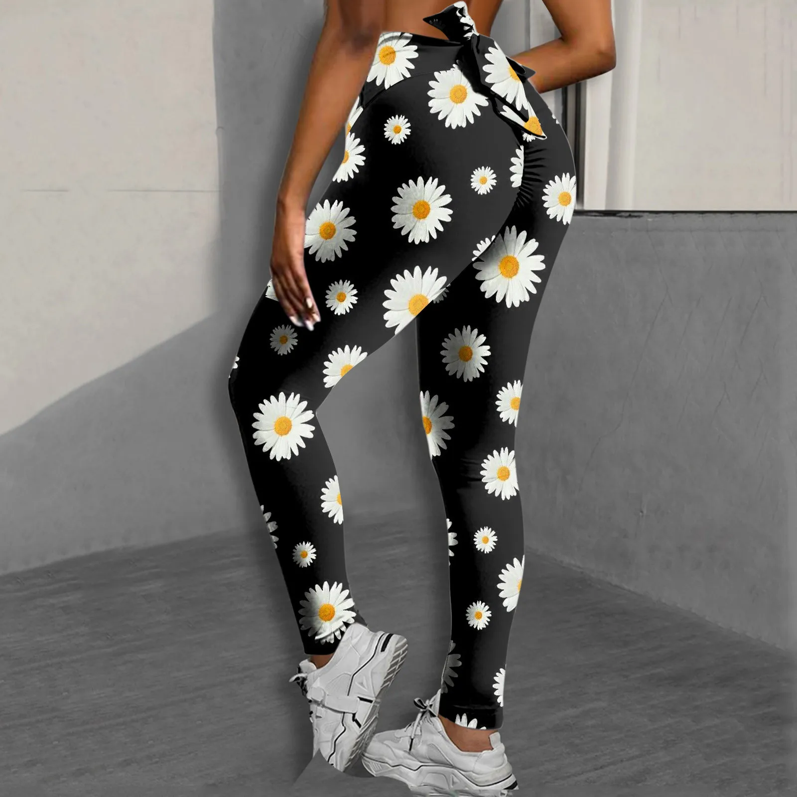 Облако скрыть Йога Брюки для женщин с завышенной талией и цветком малышей