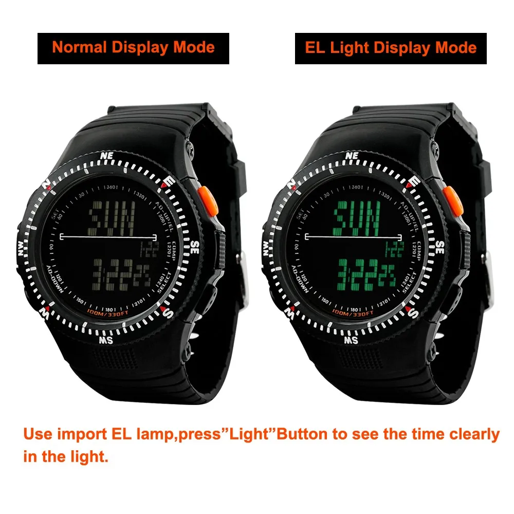 Multifunctional Tactical Watch 50M Waterproof Shockproof Men Sports Watches Outdoor Climbing Hunting LED Digital Wristwatch |