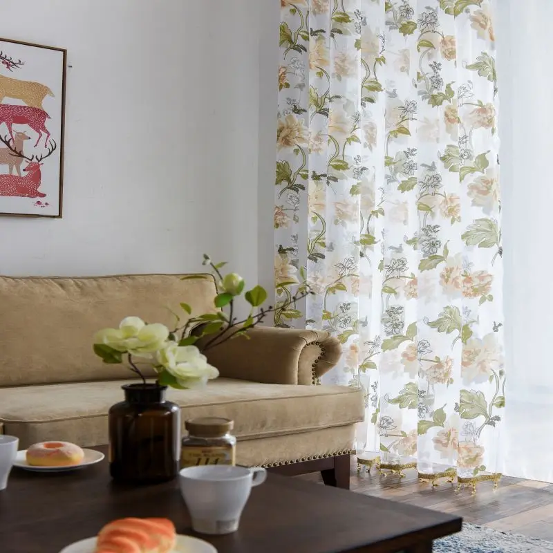 Фиолетовые тюлевые занавески с цветами для гостиной спальни кухни современные