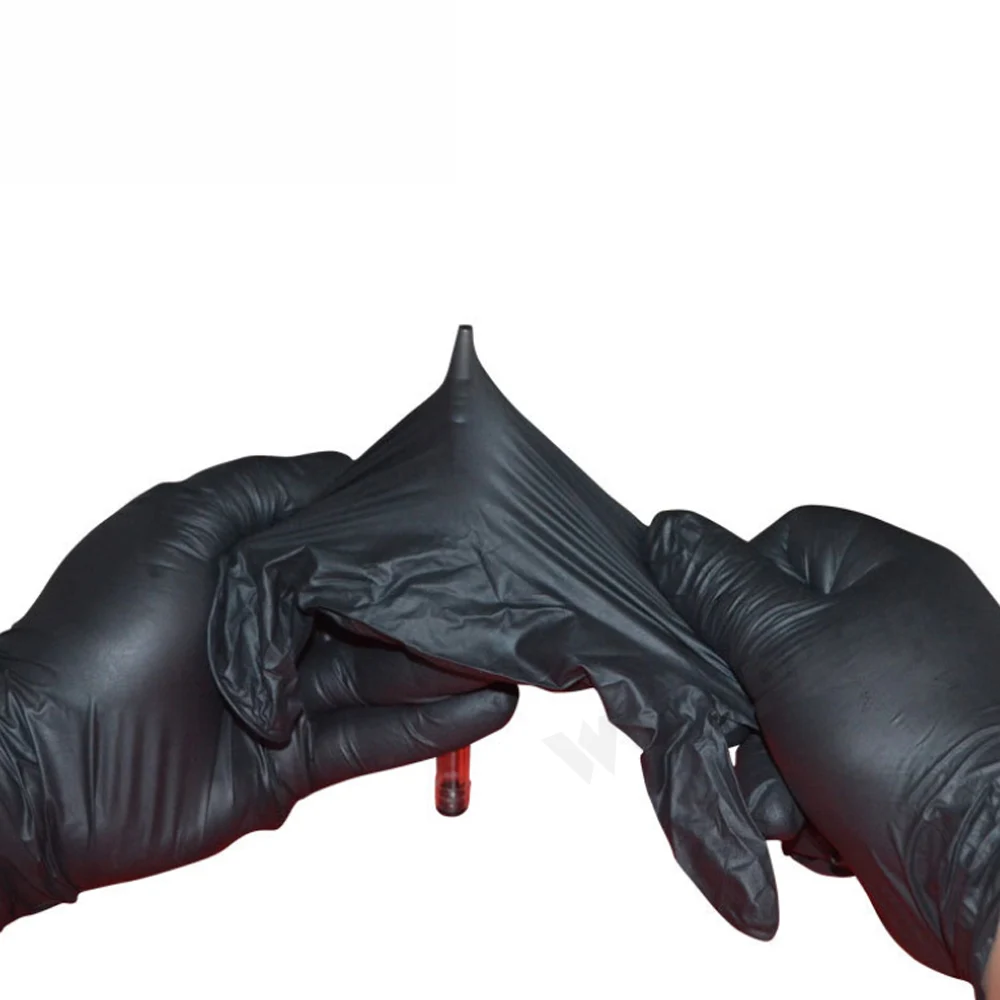 

100Pcs Disposable Black Latex Gloves Cleaning Work Washing Laboratory Rubber Latex Protection Glove