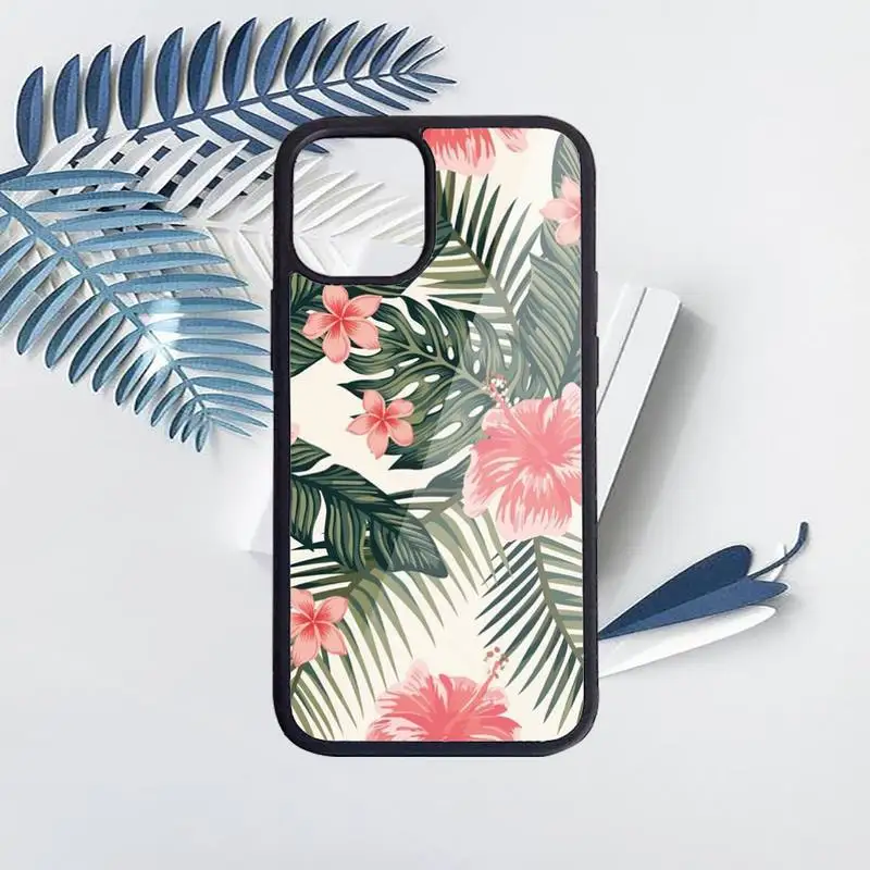 

Tropical green plant banana leaf Phone Case PC for iPhone 11 12 pro XS MAX 8 7 6 6S Plus X 5S SE 2020 XR Luxury brand funda