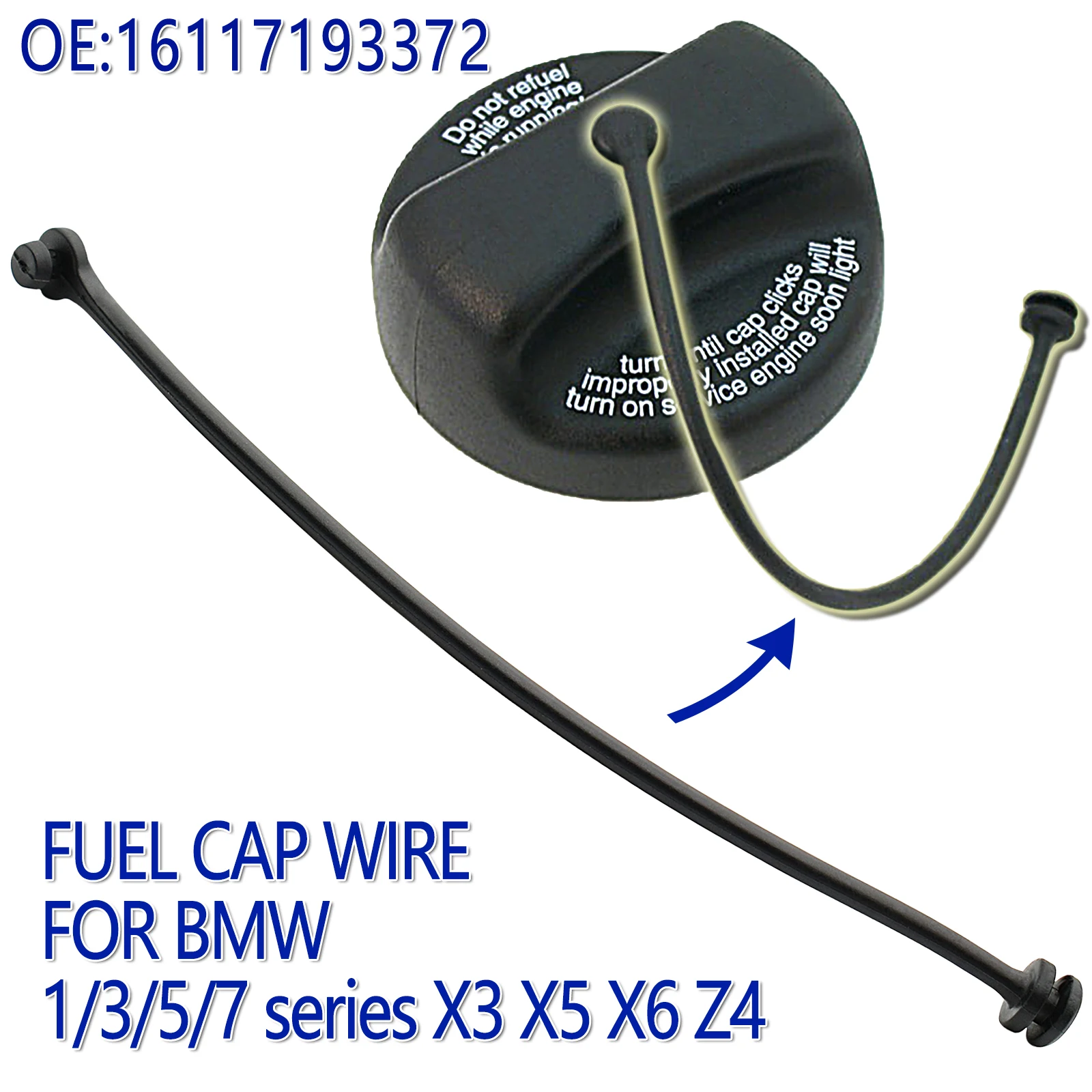 

Universal Car Oil Fuel Cap Wire Tank Cover Line For BMW E81 E82 E87 E88 E46 E90 E91 E92 E93 E39 E60 E61 F07 E63 E64 X3 X5 X6 Z4