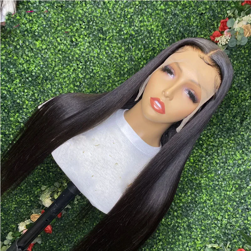 

26Inch 180% Density Natural Black Straight Wigs Natural Hairline Glueless Lace Front Wig For Black Women Babyhair Daily Wigs