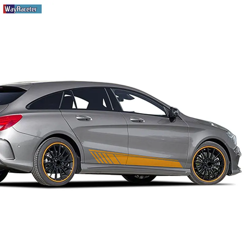 Наклейка на дверь автомобиля боковая полоска юбка версия 1 Виниловая наклейка