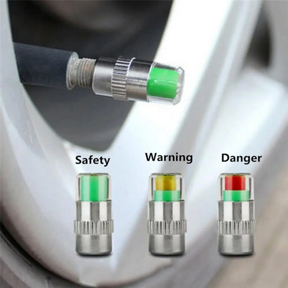 4PCS Car Tire Valve Cap Pressure Table Gauge Indicator Monitoring Warning valve Cover #1204 | Автомобили и мотоциклы
